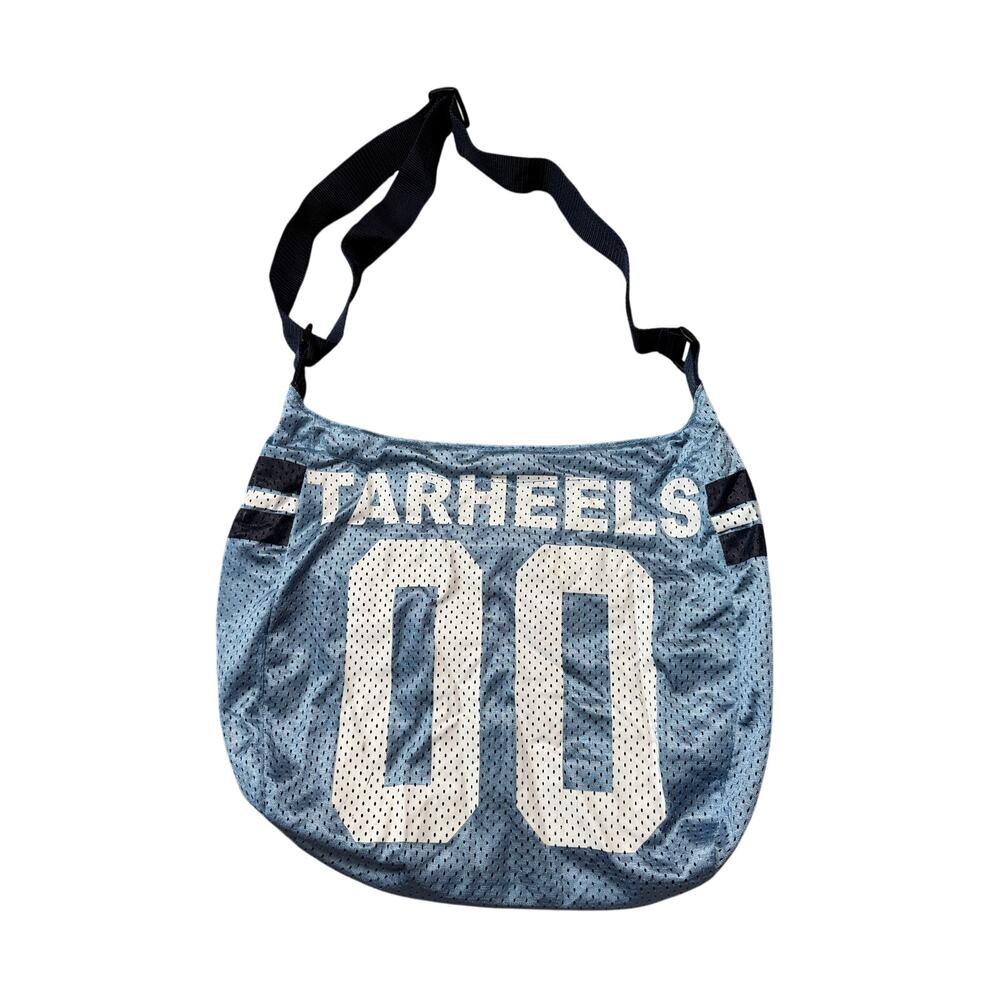 UNC Tarheels Spirit Ready Jersey Mesh Crossbody Tote Bag Light Blue Number 00